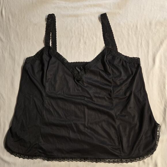 Mel-Lin Vtg Lace Trim Camisole Women Large (40 inches chest) Black Goth Grunge - Picture 1 of 8